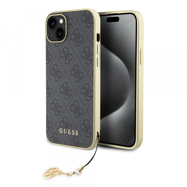 Husa pentru Apple iPhone 15 Plus, Guess, 4G Charm, Gri