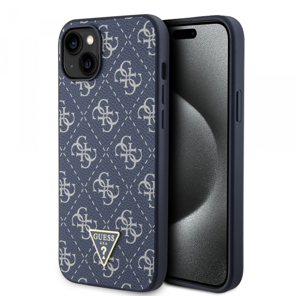 Husa pentru Apple iPhone 15 Plus, Guess, 4G Triangle Logo, Albastra