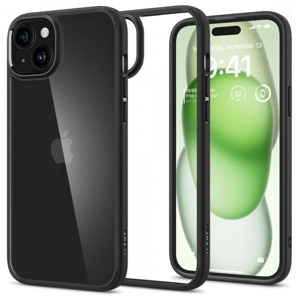 Husa pentru Apple iPhone 15 Plus, Spigen, Ultra Hybrid, Neagra Mata ACS06657