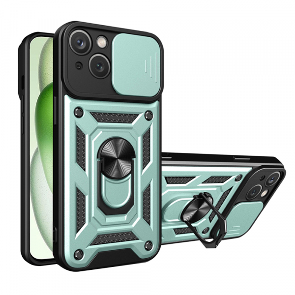 Husa pentru Apple iPhone 15 Plus, Techsuit, CamShield, Verde