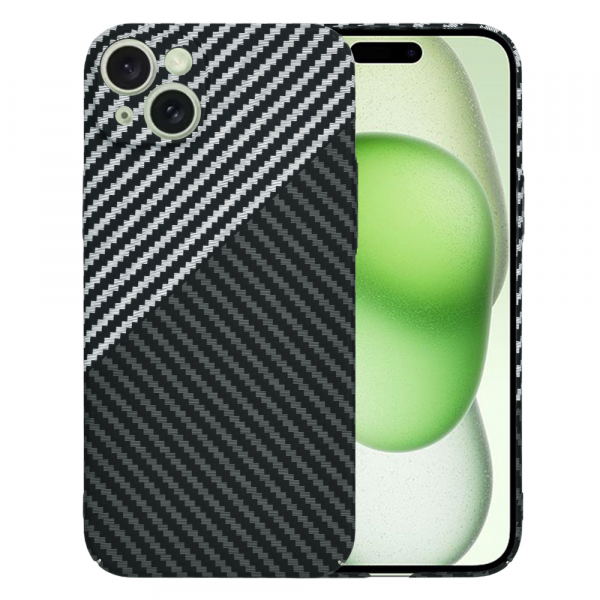 Husa pentru Apple iPhone 15 Plus, Techsuit, Carbonite FiberShell, Neagra Gri