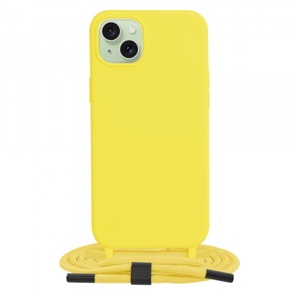 Husa pentru Apple iPhone 15 Plus, Techsuit, Crossbody Lanyard, Galbena