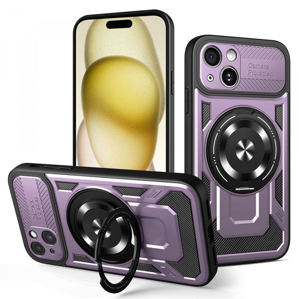 Husa pentru Apple iPhone 15 Plus, Techsuit, RuggedCam, Mov