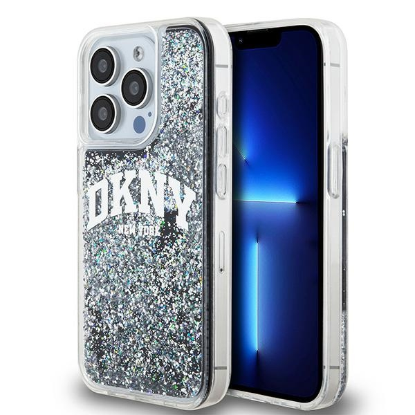 Husa pentru Apple iPhone 15 Pro, DKNY, Liquid Glitter Big Logo, Neagra
