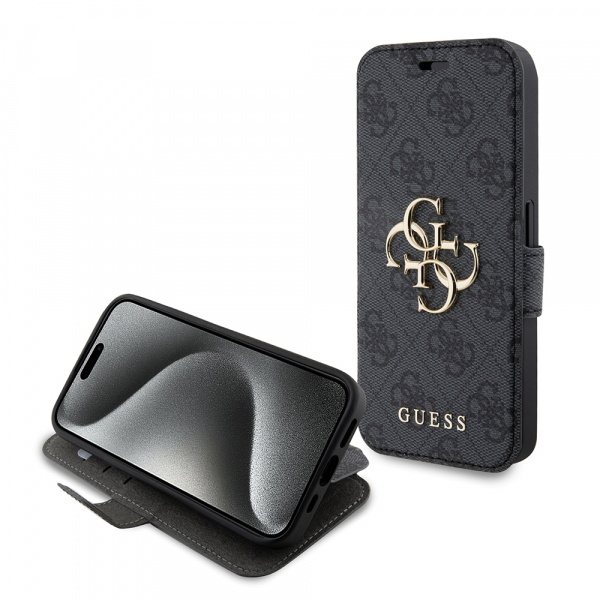 Husa pentru Apple iPhone 15 Pro, Guess, 4G Book, Gri