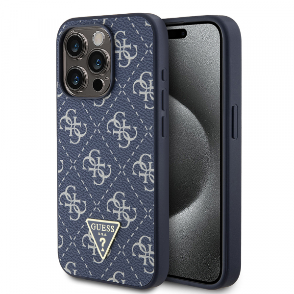 Husa pentru Apple iPhone 15 Pro, Guess, 4G Triangle Logo, Albastra