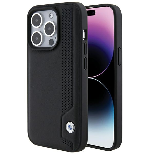 Husa pentru Apple iPhone 15 Pro Max, BMW, Perforated Blue Dots, Neagra