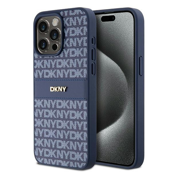 Husa pentru Apple iPhone 15 Pro Max, DKNY, Mono Stripe & Metal Logo, Albastra