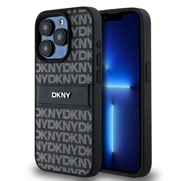 Husa pentru Apple iPhone 15 Pro Max, DKNY, Mono Stripe & Metal Logo, Neagra