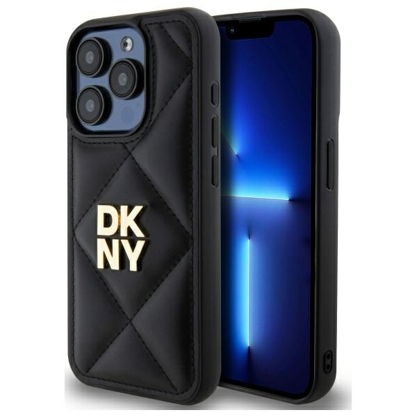 Husa pentru Apple iPhone 15 Pro Max, DKNY, Quilted Stack Logo, Neagra