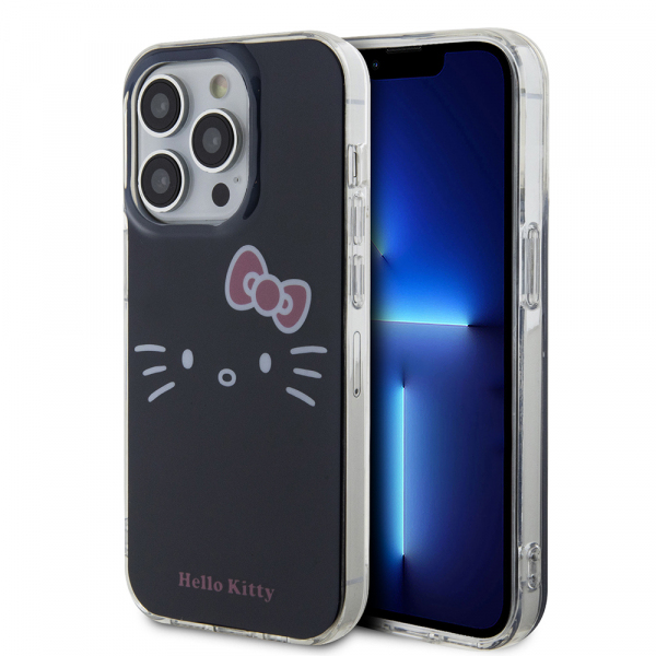 Husa pentru Apple iPhone 15 Pro Max, Hello Kitty, IML Kitty Face, Neagra