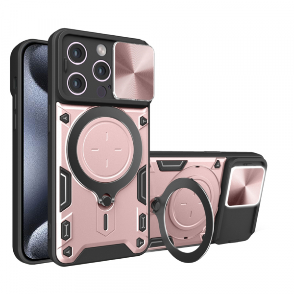 Husa pentru Apple iPhone 15 Pro Max, Techsuit, CamGuard Pro, Roz Aurie
