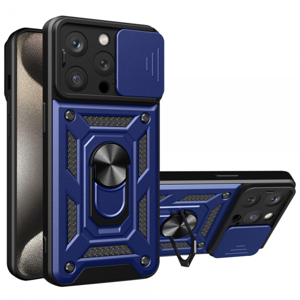 Husa pentru Apple iPhone 15 Pro Max, Techsuit, CamShield, Albastra