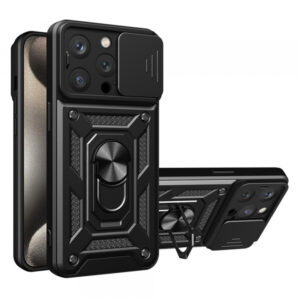 Husa pentru Apple iPhone 15 Pro Max, Techsuit, CamShield, Neagra