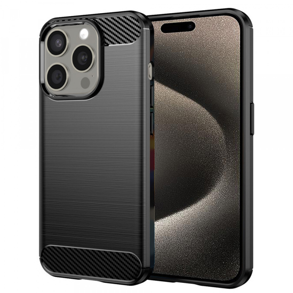 Husa pentru Apple iPhone 15 Pro Max, Techsuit, Carbon, Neagra