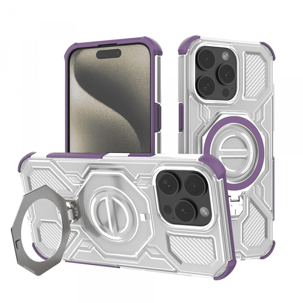 Husa pentru Apple iPhone 15 Pro Max, Techsuit, Carbon Shield Pro, Mov