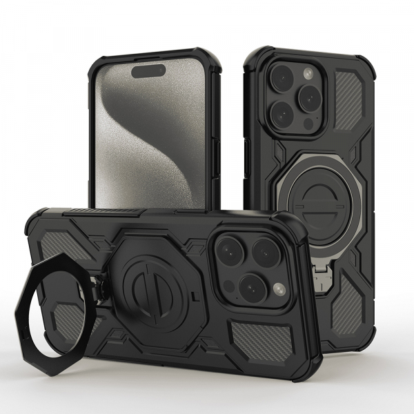 Husa pentru Apple iPhone 15 Pro Max, Techsuit, Carbon Shield Pro, Neagra