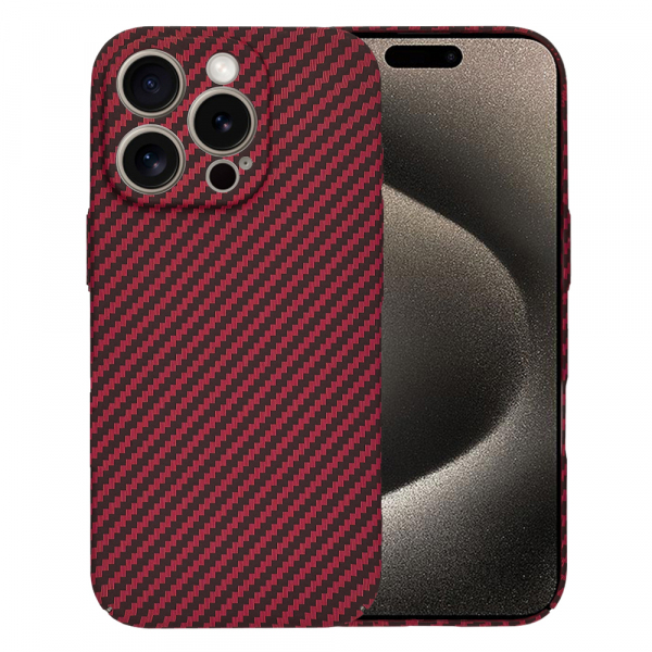 Husa pentru Apple iPhone 15 Pro Max, Techsuit, Carbonite FiberShell, Rosie