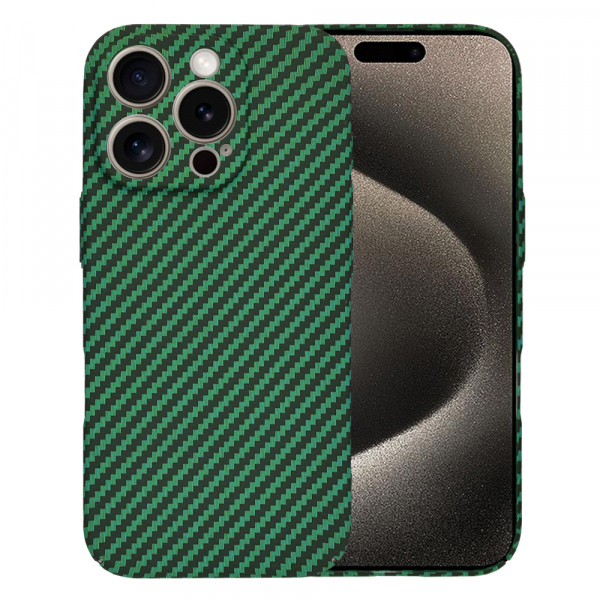 Husa pentru Apple iPhone 15 Pro Max, Techsuit, Carbonite FiberShell, Verde
