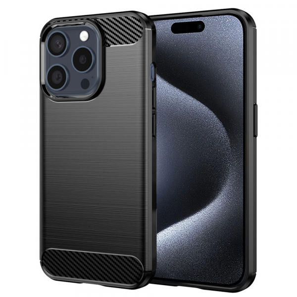 Husa pentru Apple iPhone 15 Pro, Techsuit, Carbon, Neagra