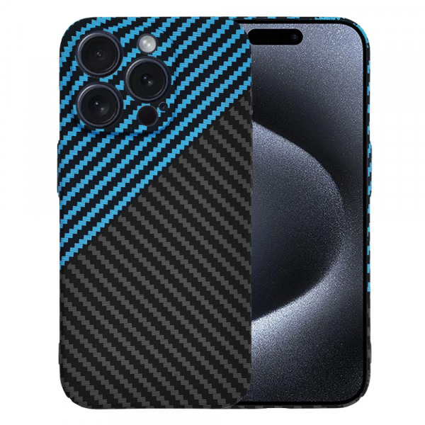 Husa pentru Apple iPhone 15 Pro, Techsuit, Carbonite FiberShell, Neagra Bleu