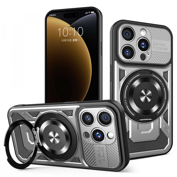 Husa pentru Apple iPhone 15 Pro, Techsuit, RuggedCam, Gri