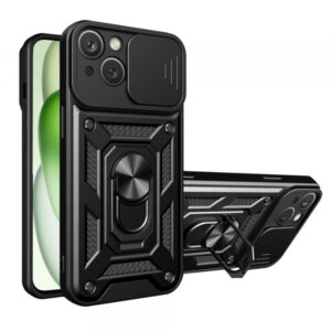 Husa pentru Apple iPhone 15, Techsuit, CamShield, Neagra