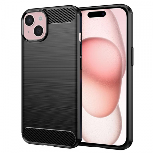 Husa pentru Apple iPhone 15, Techsuit, Carbon, Neagra