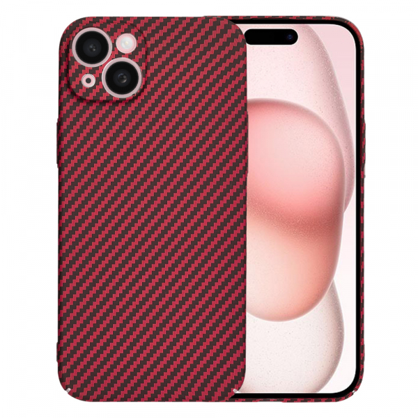 Husa pentru Apple iPhone 15, Techsuit, Carbonite FiberShell, Rosie