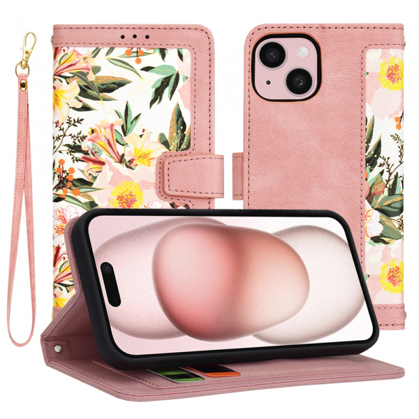 Husa pentru Apple iPhone 15, Techsuit, FlipCraft, Roz