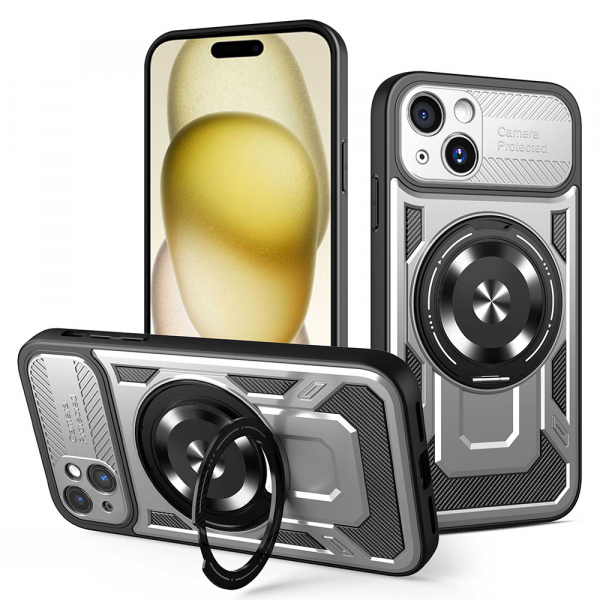Husa pentru Apple iPhone 15, Techsuit, RuggedCam, Gri