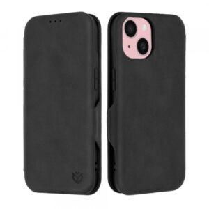 Husa pentru Apple iPhone 15, Techsuit, Safe Wallet Plus, Neagra
