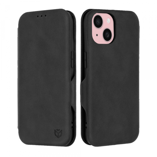 Husa pentru Apple iPhone 15, Techsuit, Safe Wallet Plus, Neagra