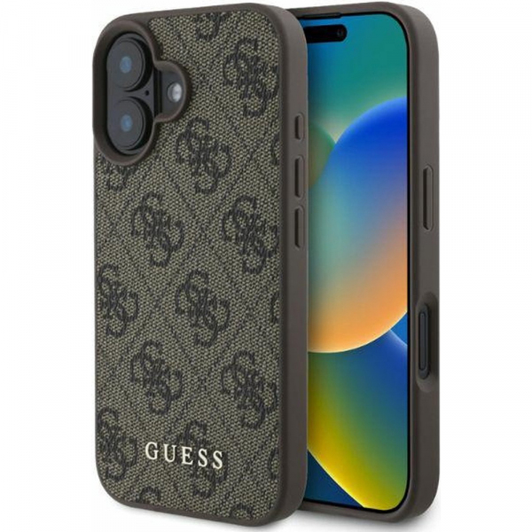 Husa pentru Apple iPhone 16 Plus, Guess, 4G Classic, Maro