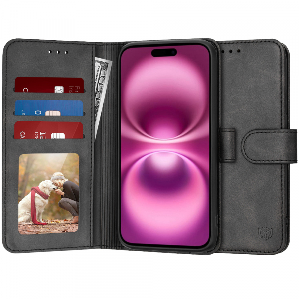 Husa pentru Apple iPhone 16 Plus, Techsuit, Diary Book, Neagra