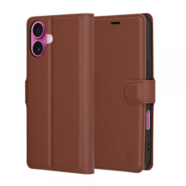 Husa pentru Apple iPhone 16 Plus, Techsuit, Leather Folio, Maro