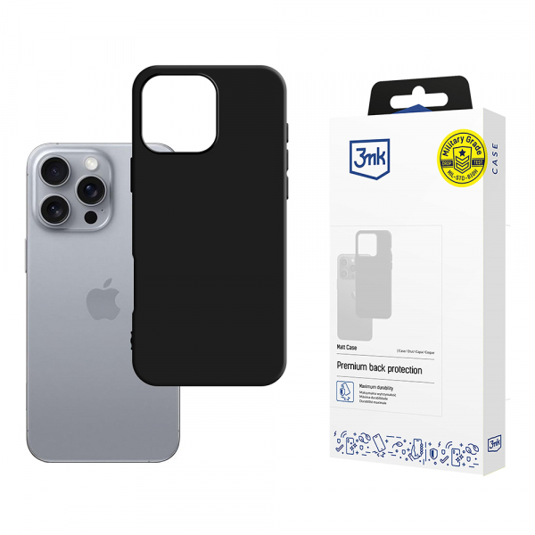 Husa pentru Apple iPhone 16 Pro, 3MK, Neagra Mata