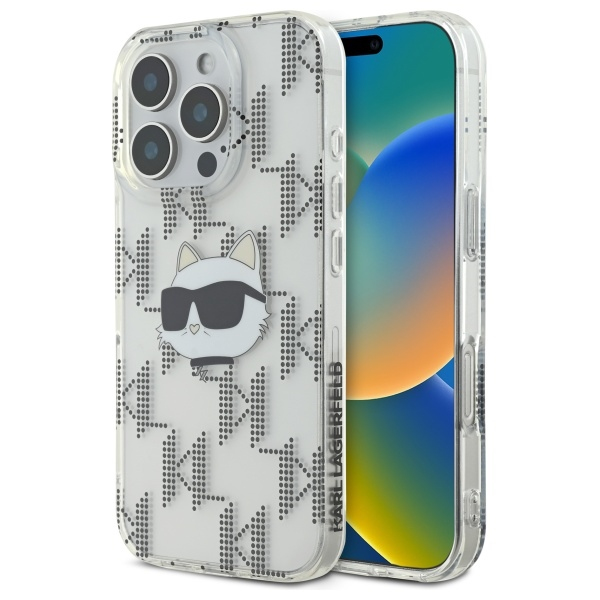 Husa pentru Apple iPhone 16 Pro, Karl Lagerfeld, IML Luxury Electroplated Choupette\'s Head, Transparenta