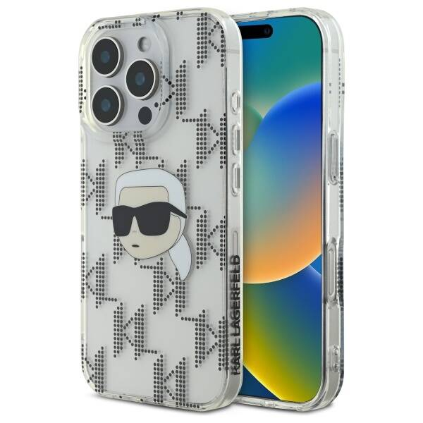 Husa pentru Apple iPhone 16 Pro, Karl Lagerfeld, IML Luxury Electroplated Karl\'s Head, Transparenta