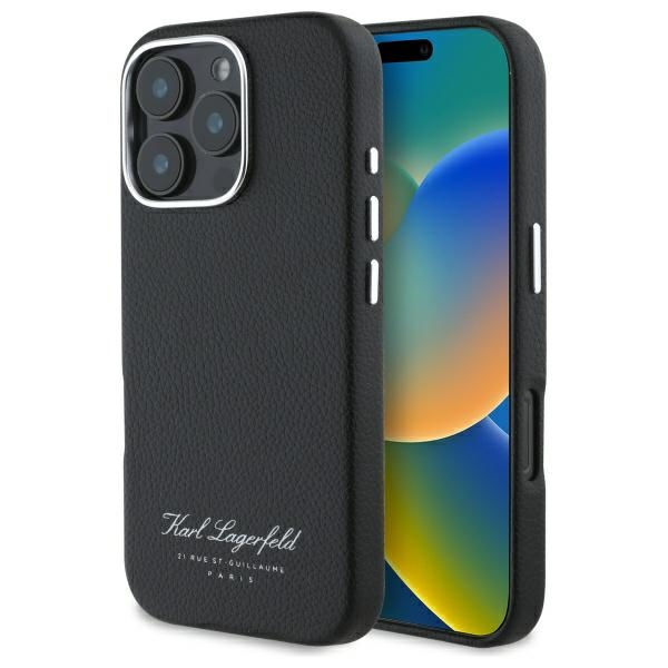 Husa pentru Apple iPhone 16 Pro, Karl Lagerfeld, RSG, Neagra