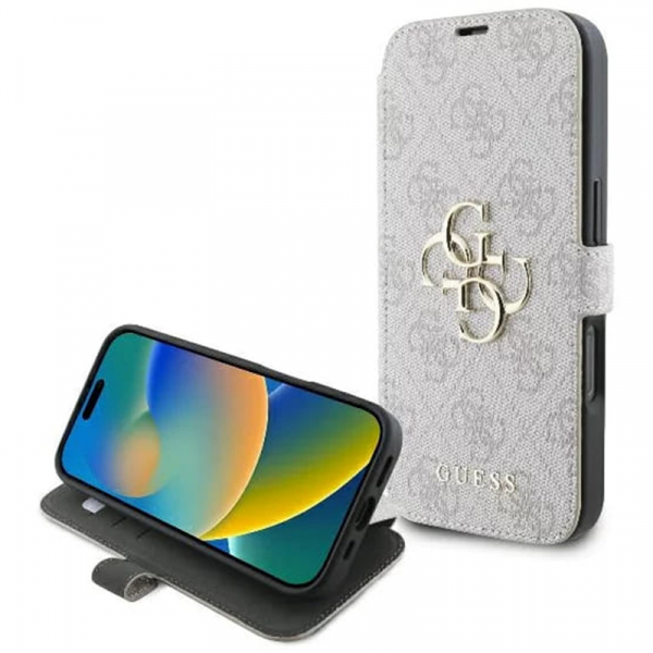 Husa pentru Apple iPhone 16 Pro Max, Guess, 4G Book, Roz