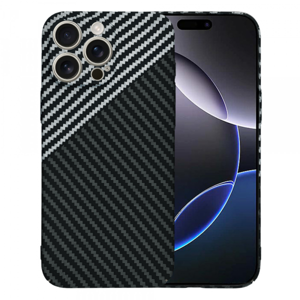 Husa pentru Apple iPhone 16 Pro Max, Techsuit, Carbonite FiberShell, Neagra Gri