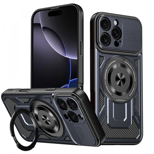 Husa pentru Apple iPhone 16 Pro Max, Techsuit, RuggedCam, Albastra