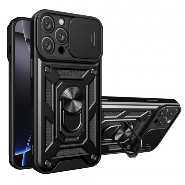 Husa pentru Apple iPhone 16 Pro, Techsuit, CamShield, Neagra