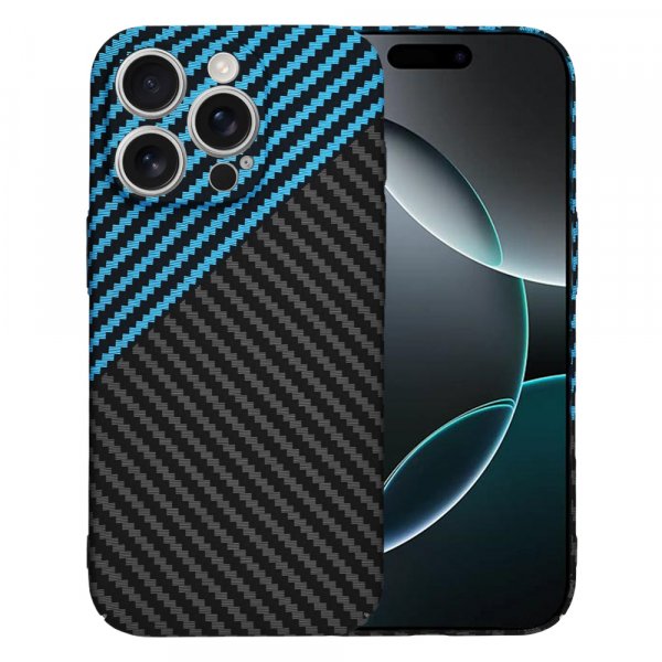 Husa pentru Apple iPhone 16 Pro, Techsuit, Carbonite FiberShell, Neagra Bleu