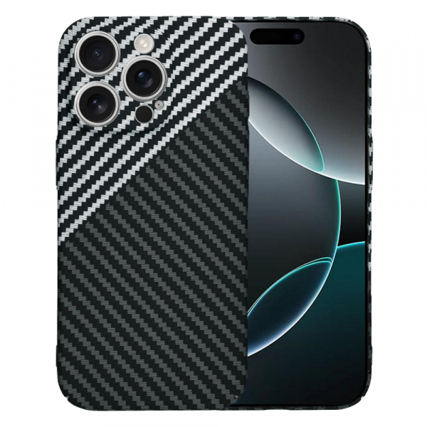 Husa pentru Apple iPhone 16 Pro, Techsuit, Carbonite FiberShell, Neagra Gri