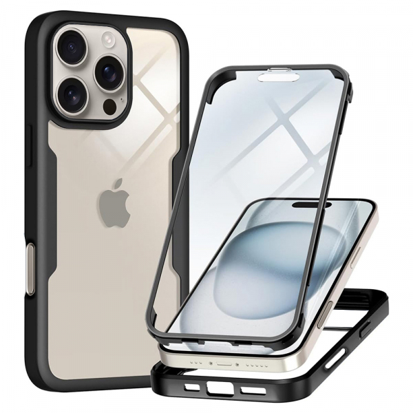 Husa pentru Apple iPhone 16 Pro, Techsuit, ColorVerse 360, Neagra