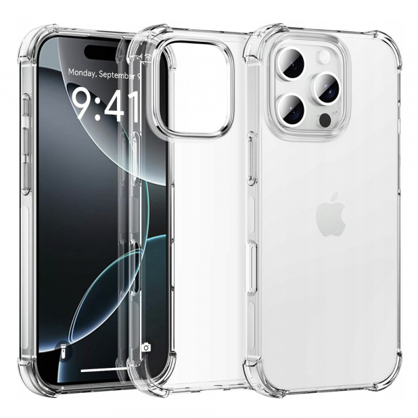 Husa pentru Apple iPhone 16 Pro, Techsuit, Shockproof Clear Big Lens Hole, Transparenta