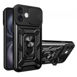 Husa pentru Apple iPhone 16, Techsuit, CamShield, Neagra