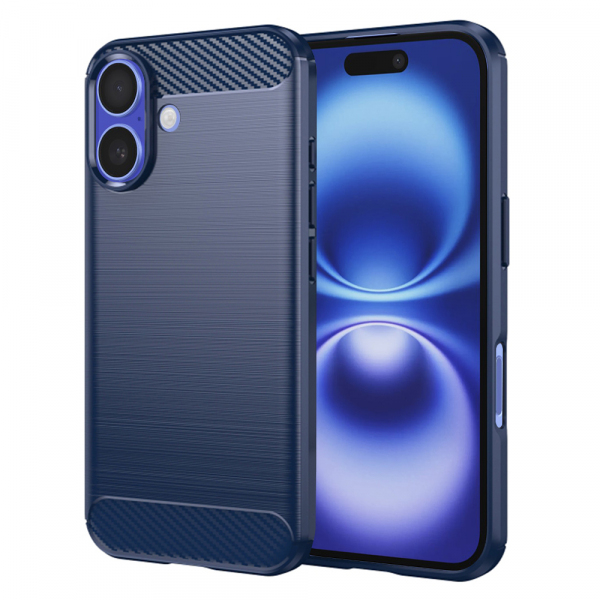 Husa pentru Apple iPhone 16, Techsuit, Carbon, Albastra